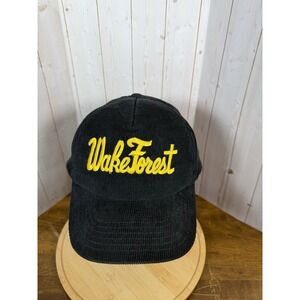 Vintage Wake Forest Corduroy Strapback Demon Deacons Sportscap Hat Cap GUC